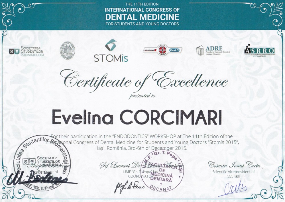 Evelina Corcimari medic stomatolog terapeut