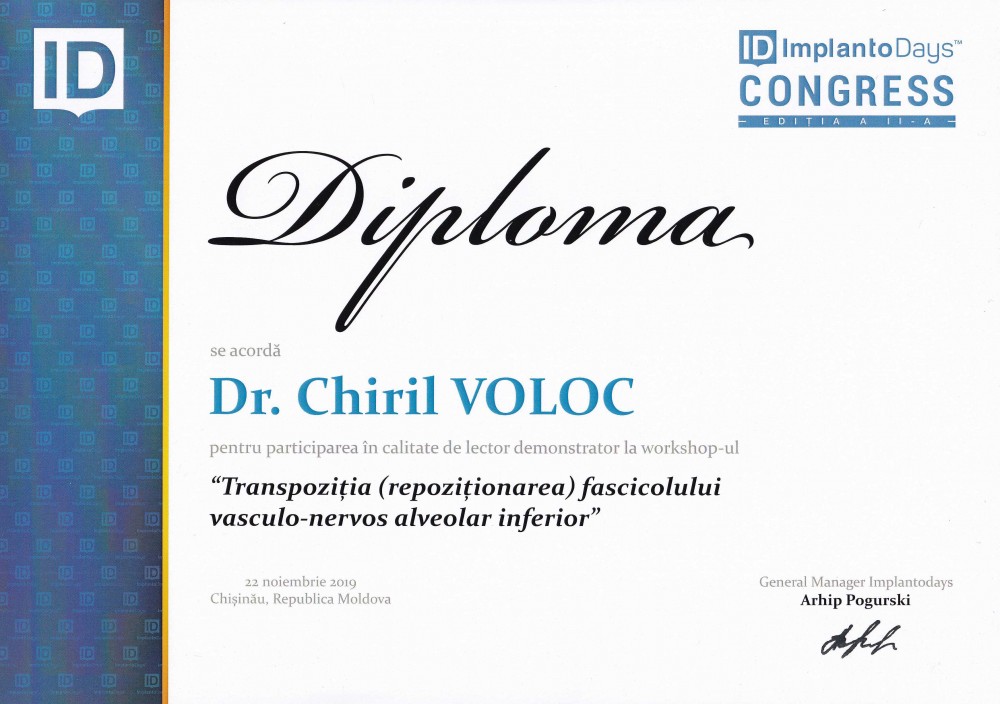 Voloc Chiril medic stomatolog, chirurg dento-alveolar