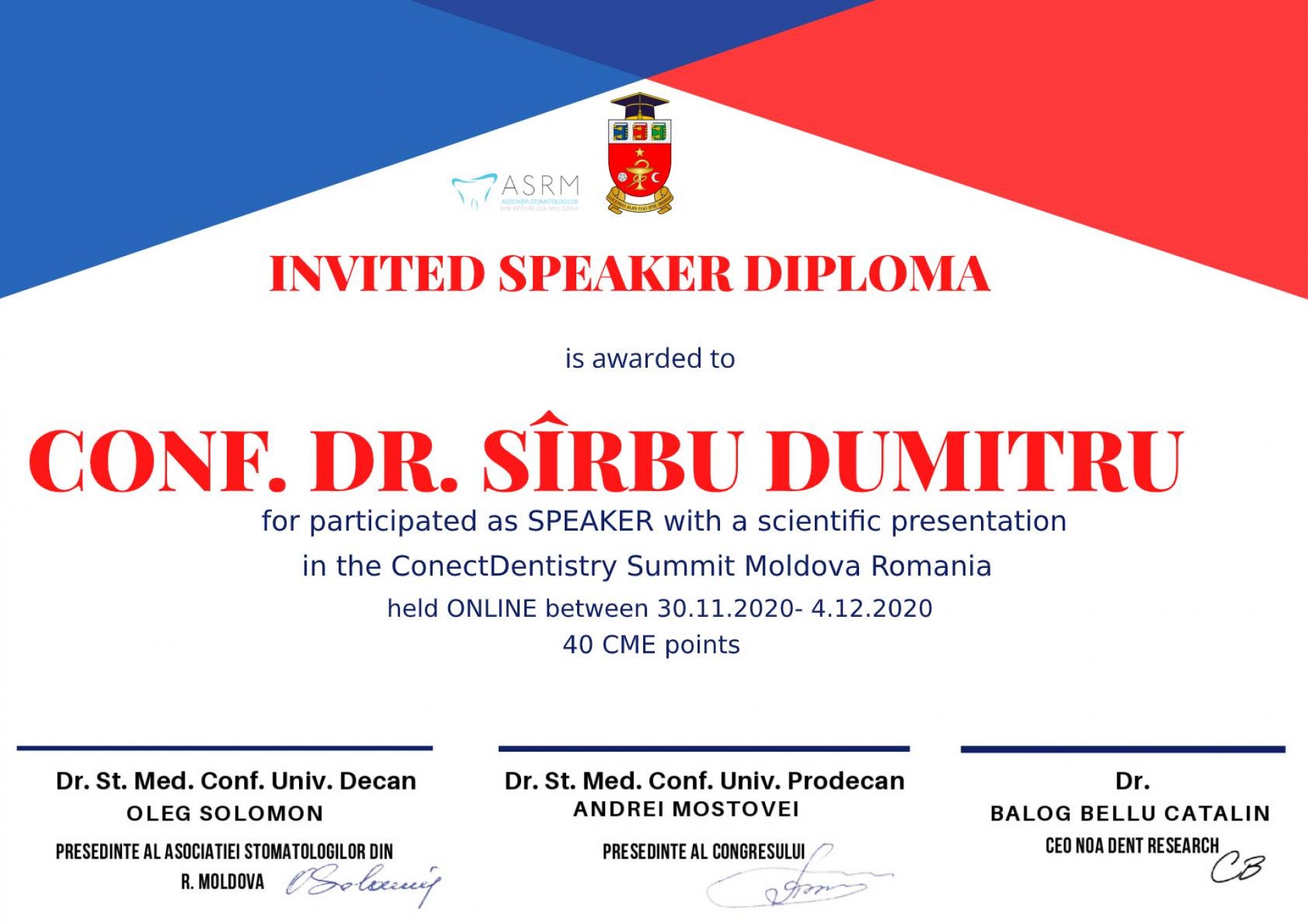 Sîrbu Dumitru medical directordoctor of medical sciencesassociate professor at the state university of medicine and pharmacy 