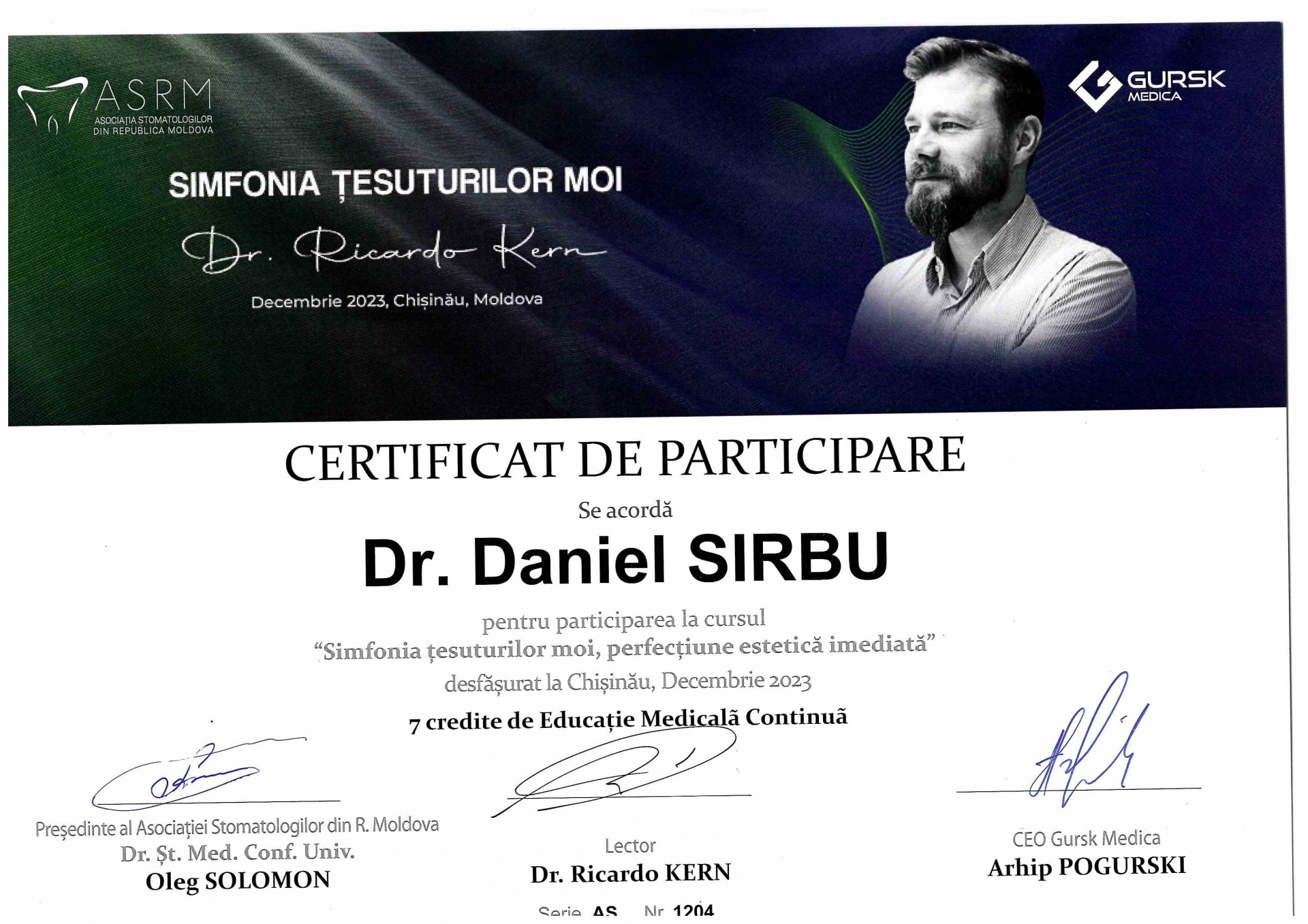 Daniel Sîrbu medic stomatolog