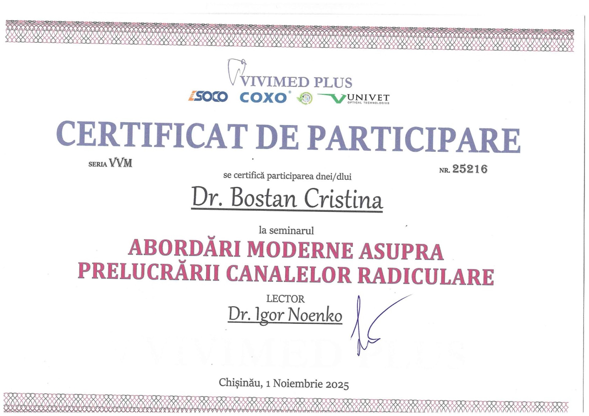 Bostan Cristina medic stomatologterapeut