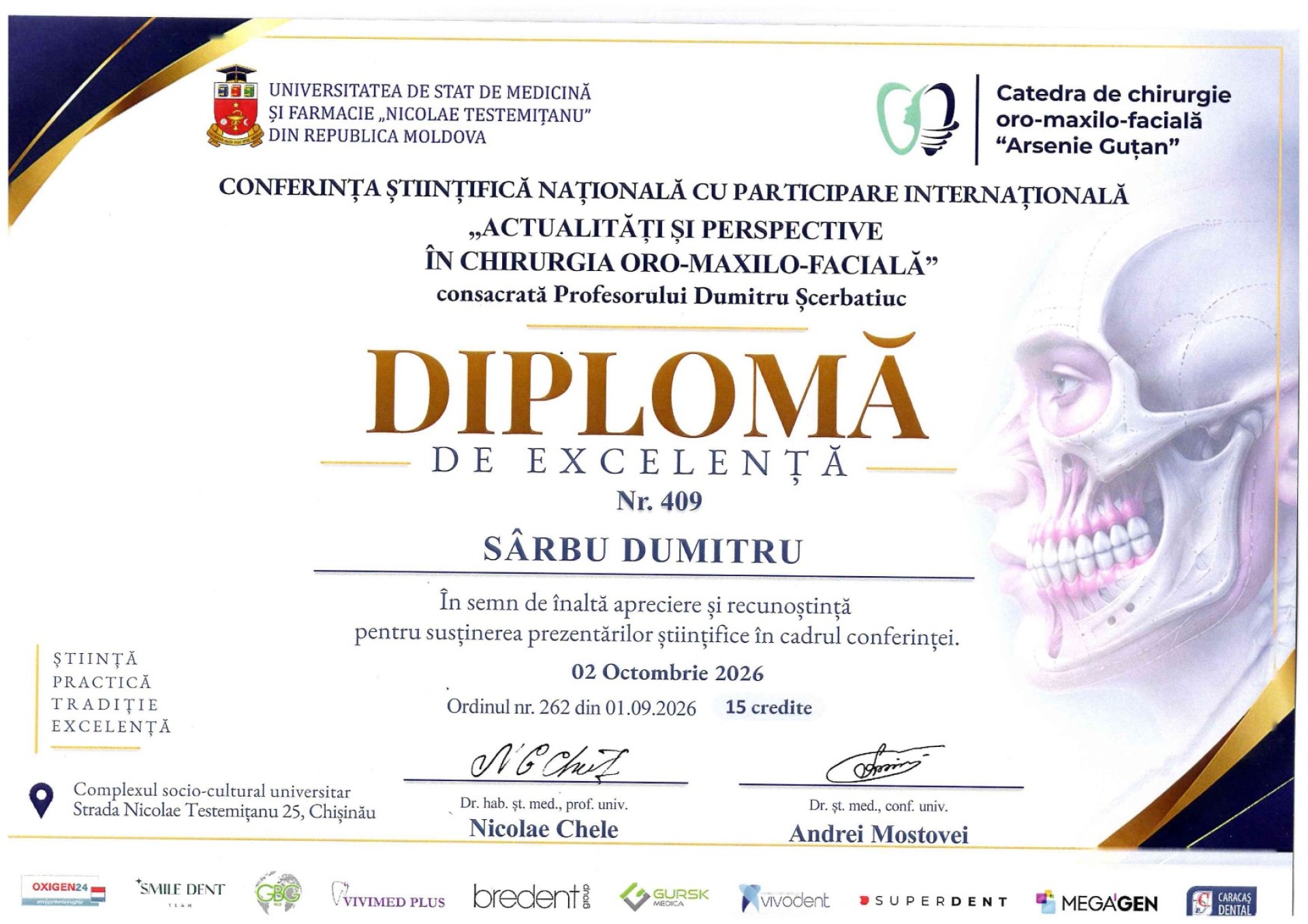 Sîrbu Dumitru medical directordoctor of medical sciencesassociate professor at the state university of medicine and pharmacy 
