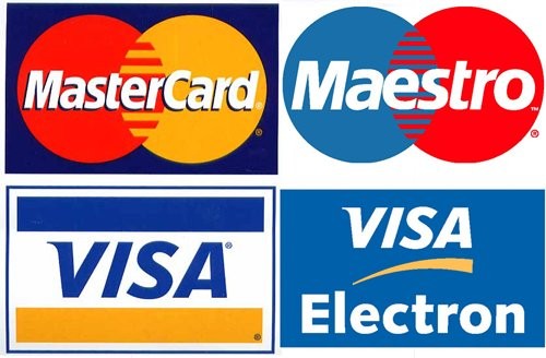 Мы принимаем к оплате карты платежных систем VISA, VISA Electron, Maestro и MasterCard.